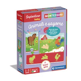 Clementoni 16408 Sapientino Baby Animals and Silhouettes-Educational 1 Year (English Version), Montessori Games, Made in Italy, Multi-Coloured
