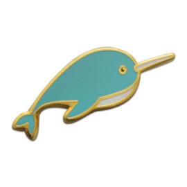 Novel Merk Sea Animal – Ocean Creature Lapel Pin, Hat Pin & Tie Tack Set - with Clutch Back (3- Narwhal)