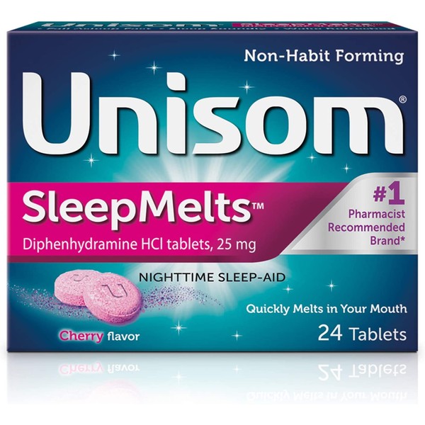 Unisom SleepMelts, Nighttime Sleep-aid, Diphenhydramine HCI, 24 Tablets