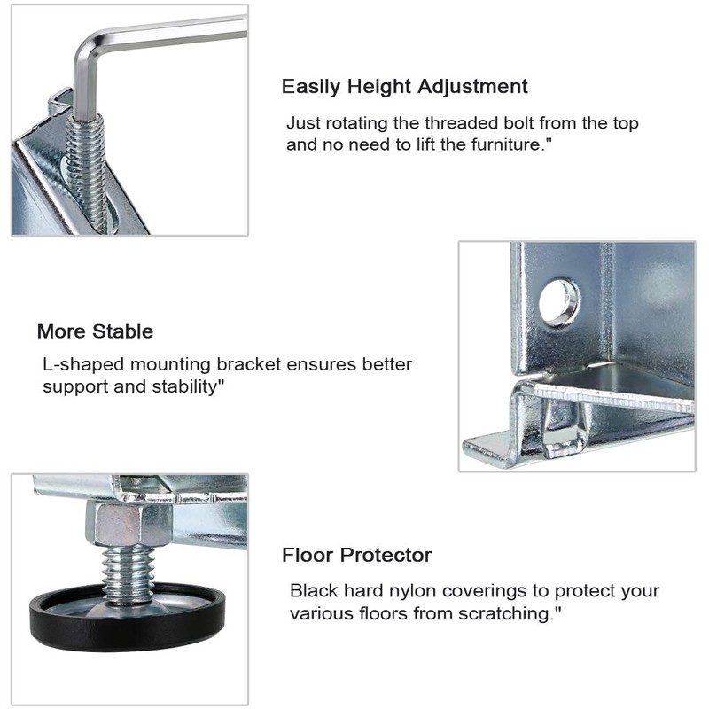 OwnMy Heavy Duty Adjustable Leveling Feet Hexagon Nuts Lock Furniture