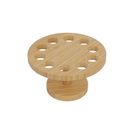 BambooMN 7.25 Inch Bamboo Circle Food Cone Holder Display Tamaki Stand for Buffet, Restaurant, or Catered Events, With Wood Cones and Skewer Picks, 1 Set