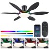BayDay Ceiling Fans with Lights, Flush Mount Ceiling Fan Led