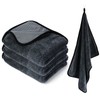 CHEPULA Dry Towel Shower Pack of 3, 40 x 60 cm Fast Dry Drying Cloth, Extra Absorbent Streak-Free Microfibre Cloths Car, Soft Shower Cubicle Cloth for Bathroom, Kitchen, Household, Dark Grey