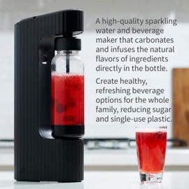 Twenty39 qarbo LUXE Premium Metal Sparkling Water Maker Machine - Soda Beverage Carbonator for Home, Seltzer Water Carbonation Fizz Maker (includes two CO2 cylinders)
