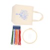 Gatuida 1 Set Embroidery Canvas Tote Bag Kit with Pattern
