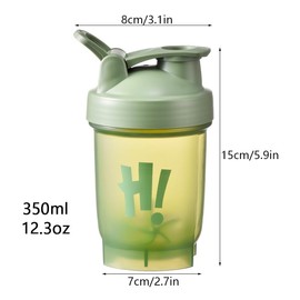 chongning Protein Shaker Bottle, Perfect for Mixing Powdered Shakes, BPA Free, Leakproof, 350ml (Green)
