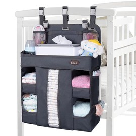 HHZ XL Hanging Diaper Caddy Organizer –Sturdy and Durable Baby Organizer – Diaper Stacker for Changing Table, Crib, Playard or Wall & Nursery Organization