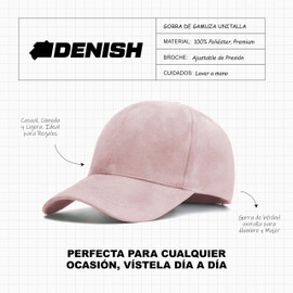 Gorra de Gamuza con Broche Ajustable. Gorra de béisbol unitalla para Hombre y Mujer. Cachucha de Material Premium, Casual, cómoda y Ligera, Ideal para Regalos y para Cualquier ocasión (Rosa claro)