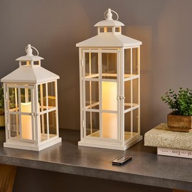 QVC Hotel du Cobb Set of 2 Indoor/Outdoor Metal Lanterns by Dennis Basso - Color: White