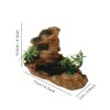 UQUABESO Aquarium Mountain View Stone Ornament with Tree, Artificial Resin