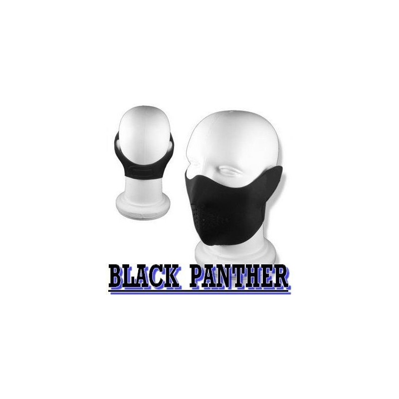 Neoprene Black Panther Half Mask - Airsoft - Paintball -
