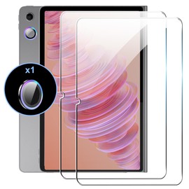 zZjoOoj Pack of 2 Screen Protectors with 9H Hardness for Lenovo Tab Plus 11.5 Inch Tempered Glass Film with 1 Piece Individual Metal Ring Camera Protection, and Bubble-Free, Scratch-Resistant