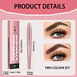 FunnAura 2PCS Magic Eyebrow Microblading Pen, 3D Waterproof 4 Tip Natural Long Microblade Eyebrow Contouring Pencil