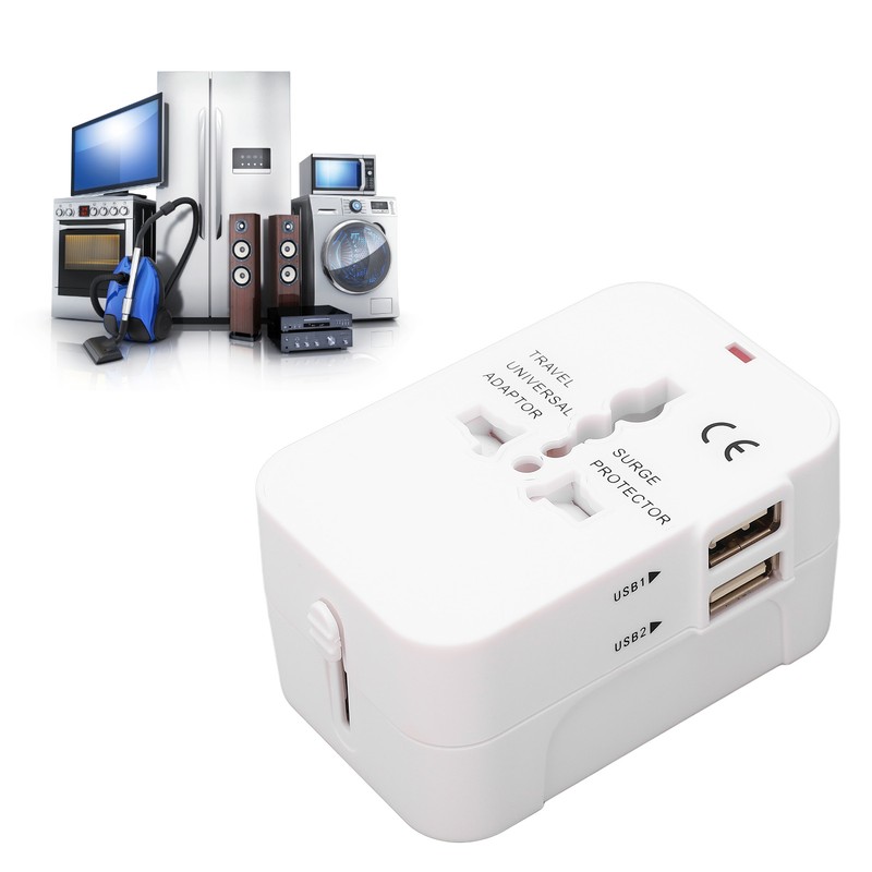 Multifunctional Power Converter with USB Ports Universal Adapter Socket 100‑240VAC