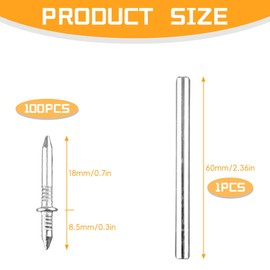 Lotsdonxia 100 Pcs Double-Headed Seamless Skirting Nails with Sleeve Tool - Rustproof Carbon Steel, Invisible Wall Fixings for Skirting Boards, Photos and DIY Projects