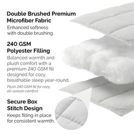 Southshore Fine Living, Inc. California/King Size Comforter, Pet Hair Resistant Bedding, Easy Care Oversized Down-Alternative Grey Comforters, King Size Bedspread, Light Grey