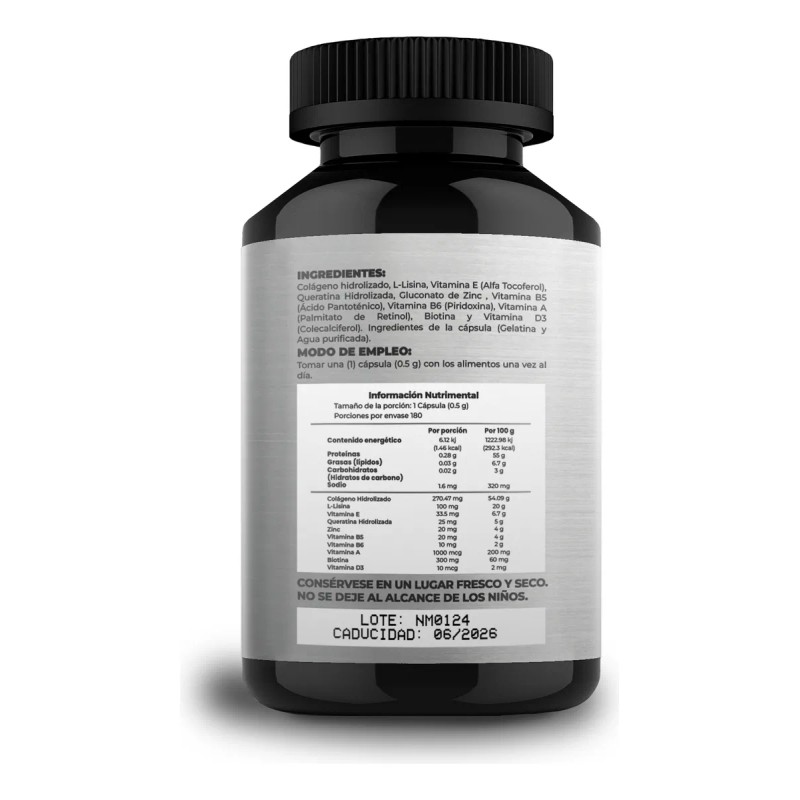 Vitaminas Cabello Y Barba Hombres - 360 Cápsulas - Naima