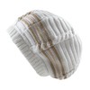 Cotton Classic Rasta Slouchy Ribbed Beanie Hats (White/Khaki)