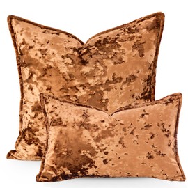 Yonous Premium Series, Crushed Velvet Cushion Covers, Luxury Thick Throw Pillow for Home Decor, Burnt Orange, 12x20 Inch / 30 x 50 cm