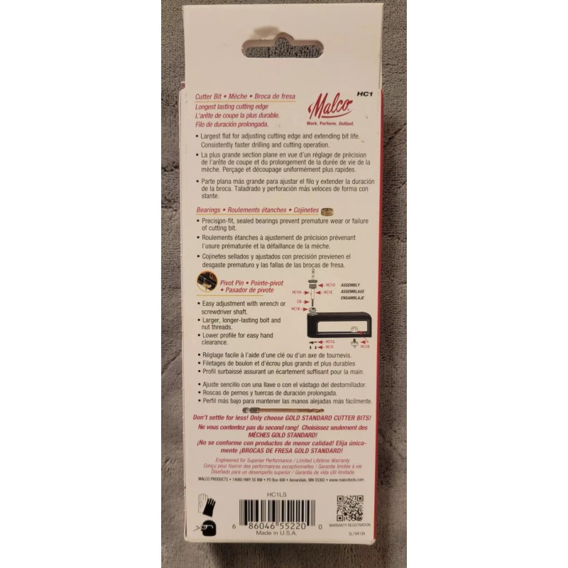 Malco HC1 2-12 In Hole Cutter For With Impacts And