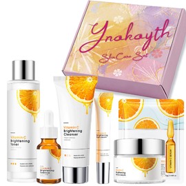 Vitamin C Skincare Gifts for Women, Skincare Gifts Set for Teenage Girls - Moisturising & Brightening for Uneven Skin Tone Gift Set - Mask, Cleanser, Toner, Essence, Eye Cream, Face Cream,