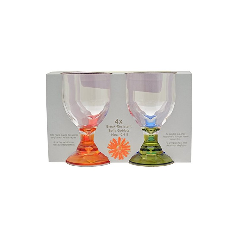 Flamefield T0186M Party Bella Acrylic Wine Goblets - Pack of