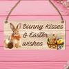 Bunny Kisses & Easter Wishes Wooden Plaque - Handcrafted Easter