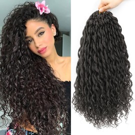 6 Packs 18 Inch Passion Twist Crochet Braids Hair Ocean Deep Wave Braiding Hair French Curly Braiding Hair Pre-Looped Long Water Wave Crochet Synthetic Hair Extensions for Women Girls (4#, 18 Inches)