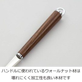 Suncraft Ladle, Side Opening, Made in Japan, Stainless Steel, Woody Time, Natural Wood Handle, Walnut WT-03, Brown