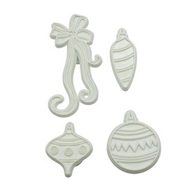 Yolli Christmas Baubles and Ribbon/Bow Fondant Cutter Set - 1 Pack (3 Pieces)