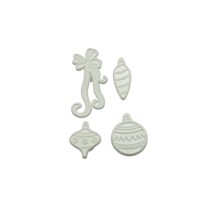 Yolli Christmas Baubles and Ribbon/Bow Fondant Cutter Set - 1