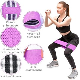 Set De 3 Ligas De Resistencia De Tela con Antideslizante Bandas Elásticas para Glúteos Piernas Y Entrenamiento Funcional Diferentes Niveles De Resiste