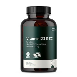 Vitamin D3 K2 Tablets 4000IU - 12 Month Supply - Easy Swallow - 365 Vegetarian 4000 IU High Strength Vitamin D & 100 mcg K2 MK7 Supplement for Women & Men - Bone & Immune System
