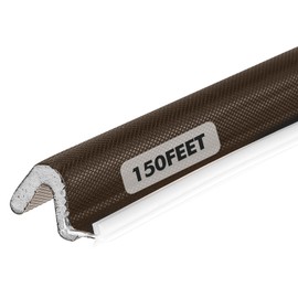 BBTO Weather Stripping Door Seal Exterior Weather Strip for Window V-Shaped Foam Kerf Garage Door Gap Blocker Soundproof Home Improvement Easy to Install(150 Feet,Brown)