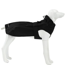 Adjustable Waterproof Dog Raincoat for Dogs,Lightweight Pet Rain Jacket Puppy Clothes with Reflective Strip for Small Medium Large Dogs (Black, XXL)