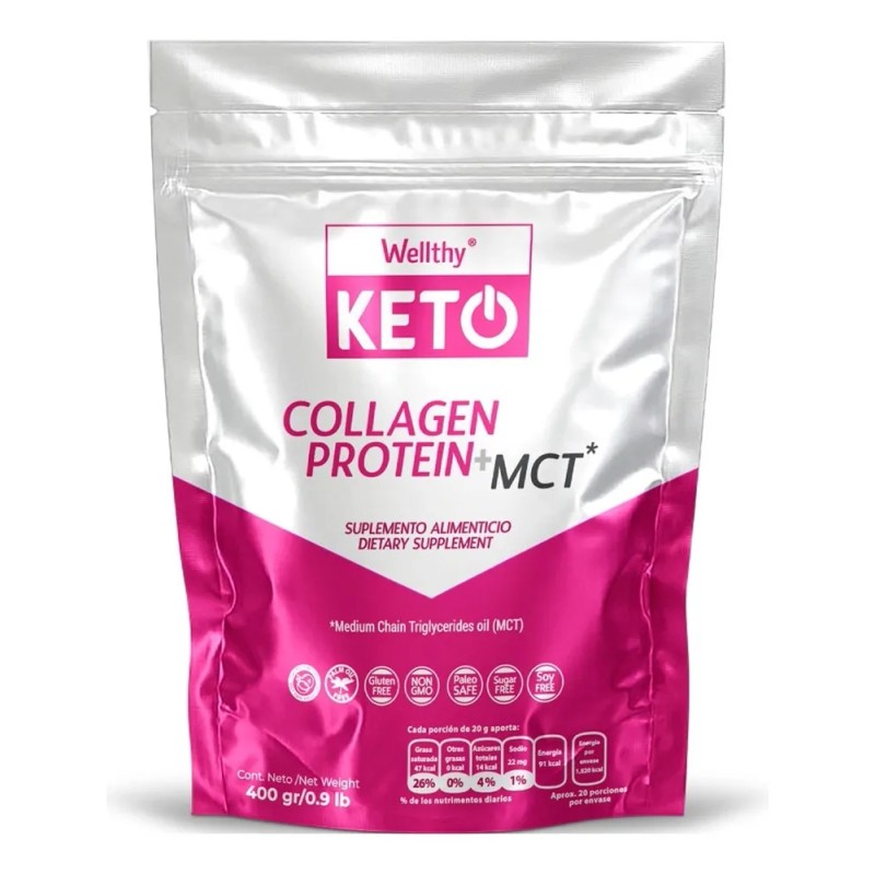 Collagen Protein + Mct Keto De Wellthy 400g Se Neutro