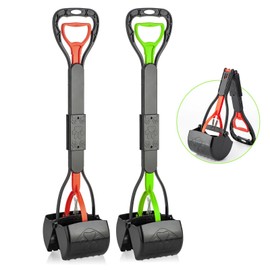 TIMINGILA Pooper Scooper 2 Pack, 28" Long Handle No Touch Dog Pooper Scooper for Large Medium Small Dogs, Durable Spring & Lightweight, Waste Pickup Tool for Dogs in Lawns/Grass/Dirt/Gravel