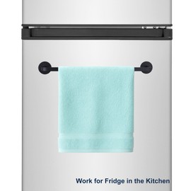 14 Inch Magnetic Towel Holder for Refrigerator, Heavy Duty Magnetic Towel Bar for Kitchen Dishwasher, Oven, Fridge, Washing Machine, Strong Magnet, Rustproof Aluminum, Black, Pack of 1