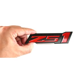1x Z51 Performance Packace Emblem Engine Hood 3D Badge Decal Fit for Z51 (Black Red)