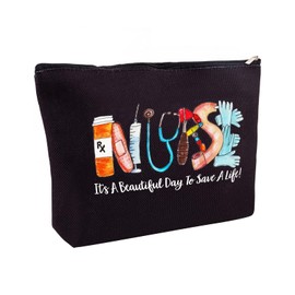 Kimoli Nurse Gifts Cosmetic Bag, Nursing Gifts for Women Makeup Bag with Lined, Student Nurse Accessories for Work