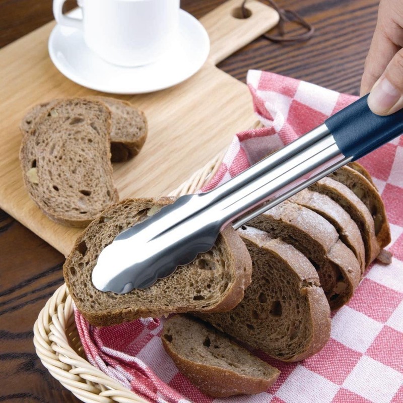 Vogue Colour Coded Blue Serving Tongs 11In Stainless Steel Food