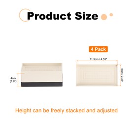 sourcing map 4-Pack Rectangle Bed Risers, 1.6 Inch Full Edge Heavy Duty Adjustable Furniture Risers for Bed Sofa Table and Couch Lift (Apricot)