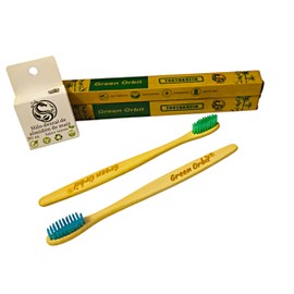 Green Orbit, Kit de Higiene Bucal, 2 Cepillos de Bambú y 1 Hilo Dental de Almidón de Maíz, Sabor Menta