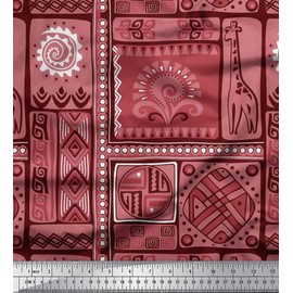 Soimoi Orange Moss Georgette Fabric Patchwork Tribal Printed Craft Fabric BTY 42 Inch Wide