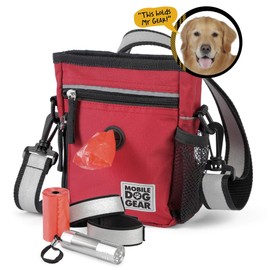 Mobile Dog Gear, Small Dog Walking Bag, Day or Night Reflective, 6 x 7 Inches