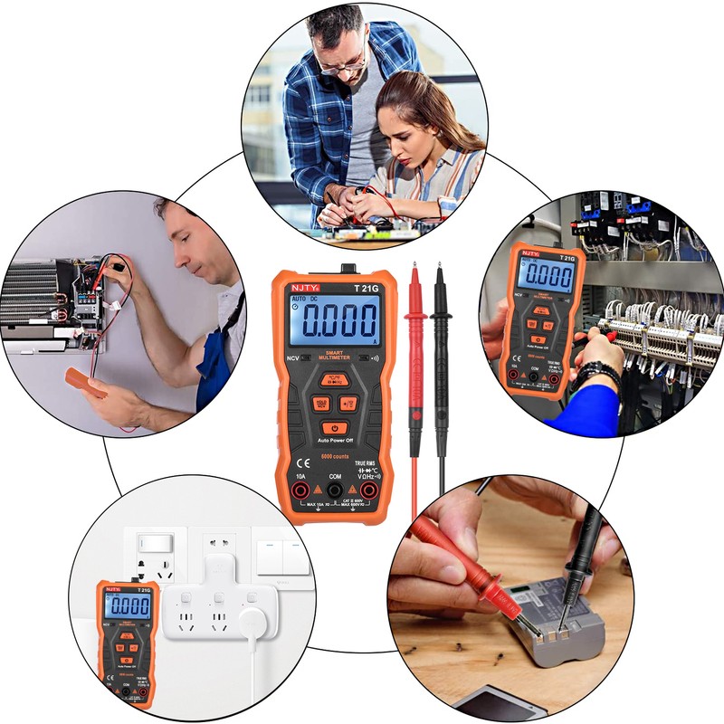 NJTY T21G Mini Smart Multimeter 6000 Counts True RMS Universal