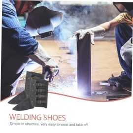 Operitacx 1pc Welding Protective Legs Boot Protector Leather Protector Welding Shoe Cover Welder Working Feet Protector Booties for Shoes Covers Welding Protection Shoe Cover