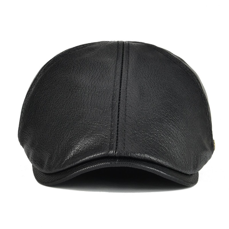 VOBOOM Leather Ivy Newsboy Caps 6 Panel Cabbie Beret Hat