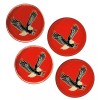 4- Eagle Red Wheel Rim Center Cap Spinner Emblem 1-3/4"