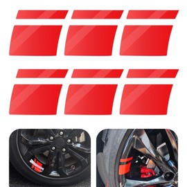 MLY 6 PCS Car Wheel Rim Decal Stripes, Reflective Stickers for 18In to 21In Wheels, Waterproof Automotive Decals Stripes Decorative Stickers, Universal Tire Rim Accessories for Decoration (Red)